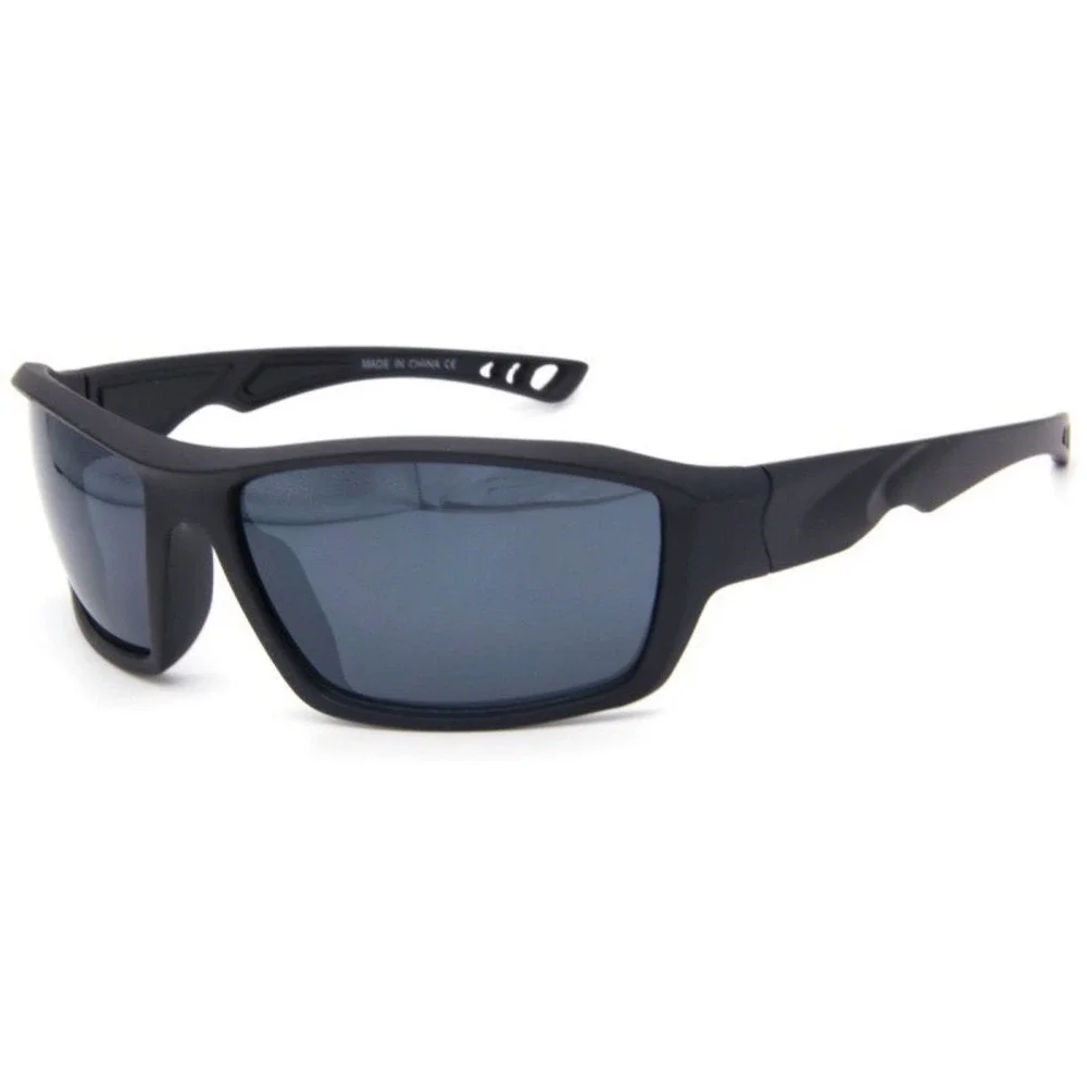 Men's Sporty Wrap Sunglasses Black Frame Gray Lens UV Protection Male Lentes New